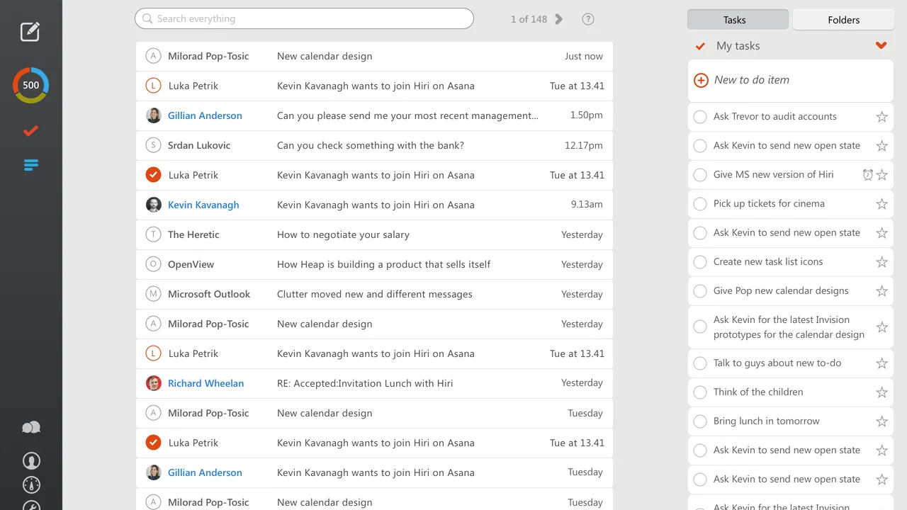 Interface de caixa de entrada de e-mail com mensagens agrupadas, imagem ilustrativa para explicar a organização do Gmail