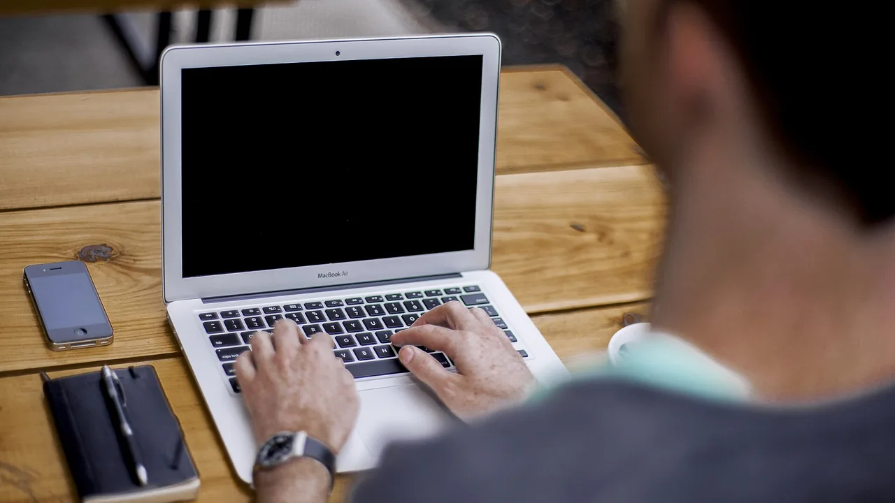 Pessoa usando um notebook para organizar dados em uma planilha