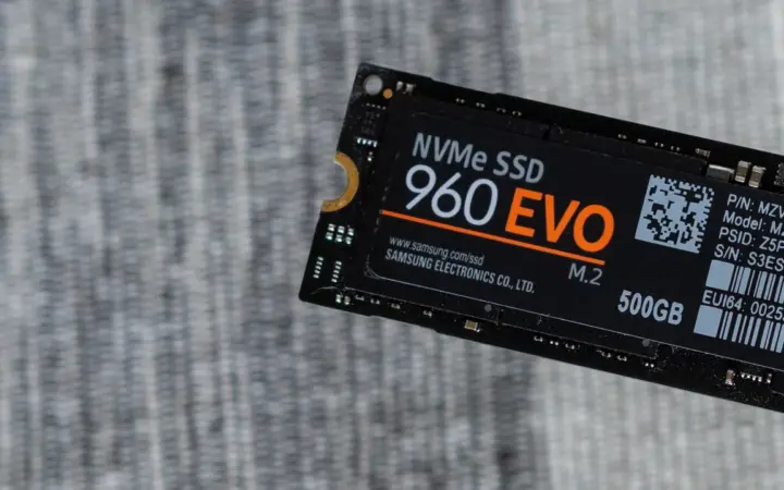 SSD NVMe M.2 instalado em um computador