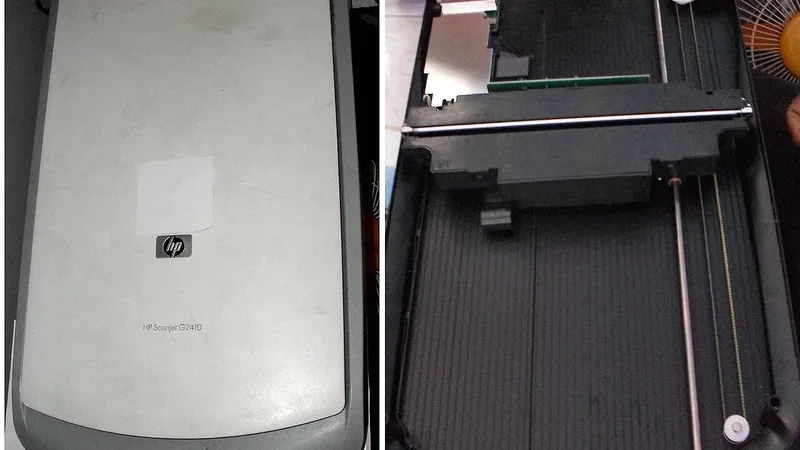 Scanner de mesa aberto para digitalizar documentos em papel