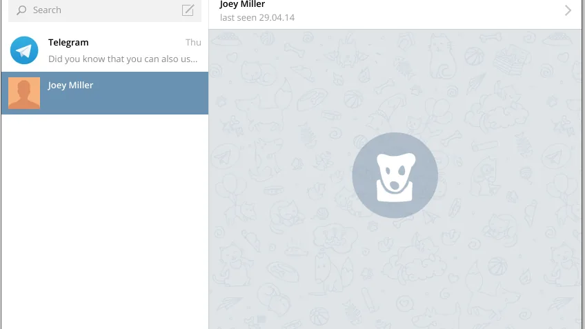 Captura de tela do Telegram Desktop com uma conversa e arquivos compartilhados