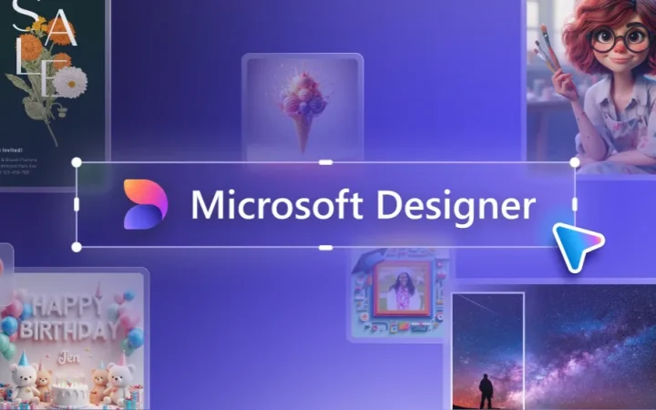 Microsoft Designer com exemplos de convites, imagens e artes criadas no aplicativo