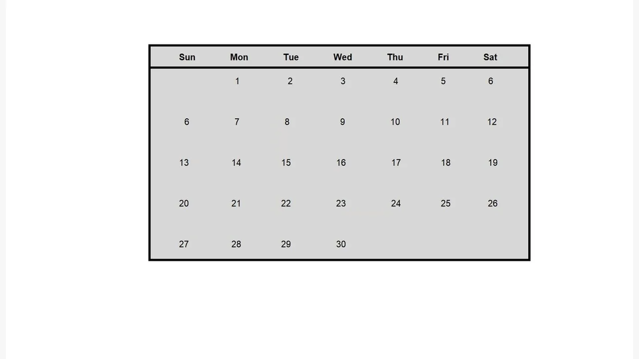 Calendário mensal que representa a escolha da data para envio do e-mail