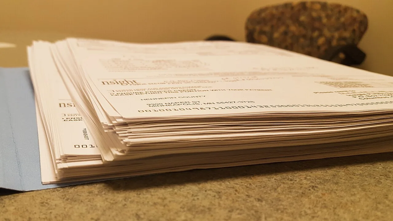 Pilha de documentos impressos representando versões arquivadas